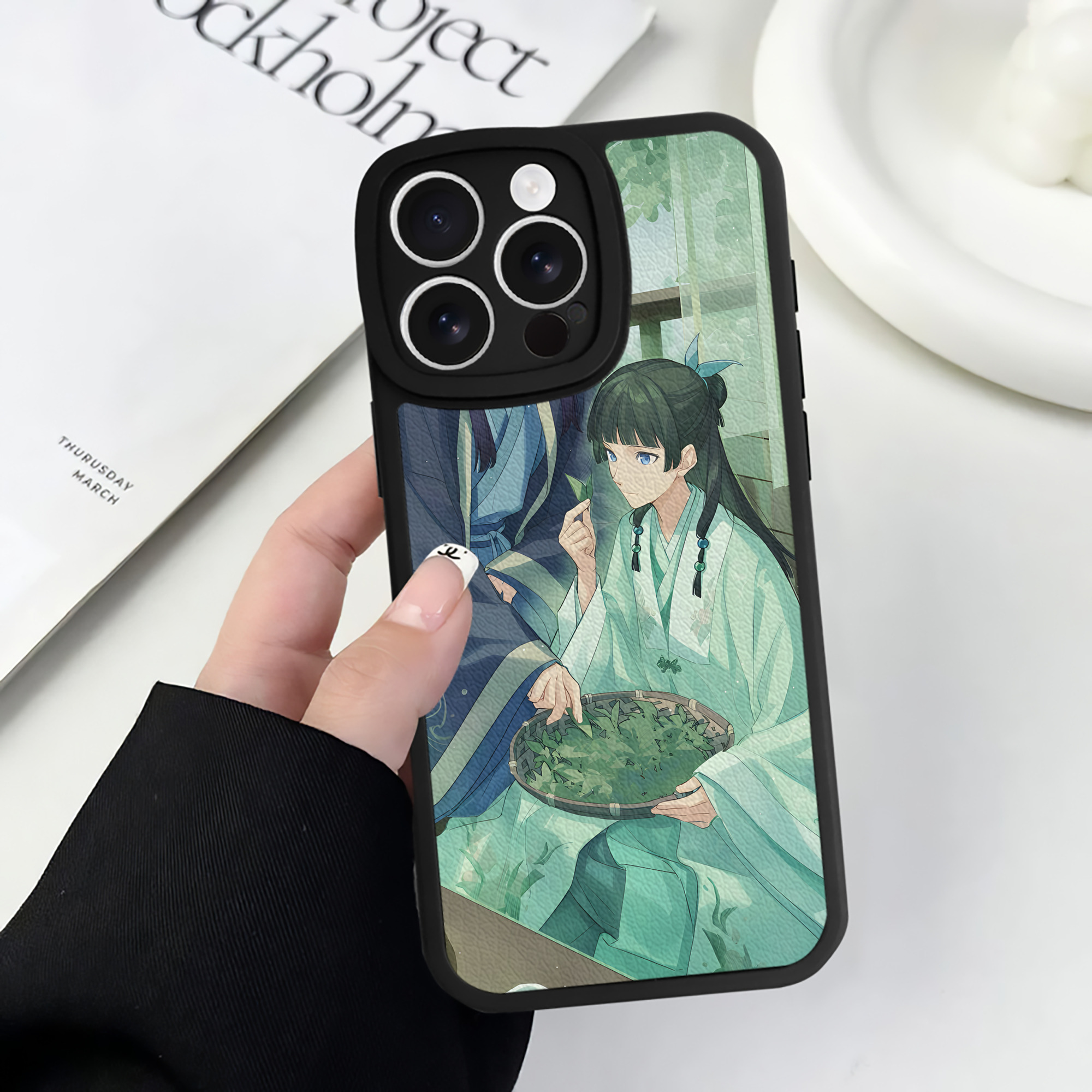 （画像用） 薬屋のひとりごと The Apothecary Diaries 【iPhone 16シリーズ対応】シリコンスマホケース（レザー調） 材質：シリコン